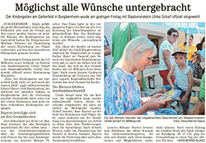 einweihung einer 5-gruppigen kindertagesstätte in burgbernheim